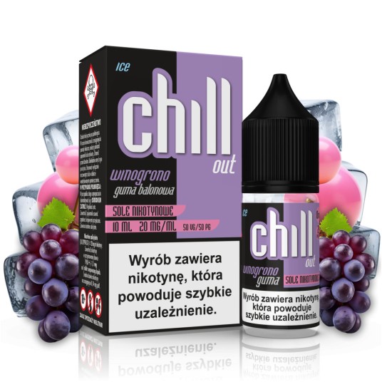 CHILL OUT SALT WINOGRONO GUMA BALONOWA ICE 20MG 10 -zdjęcie numer 1