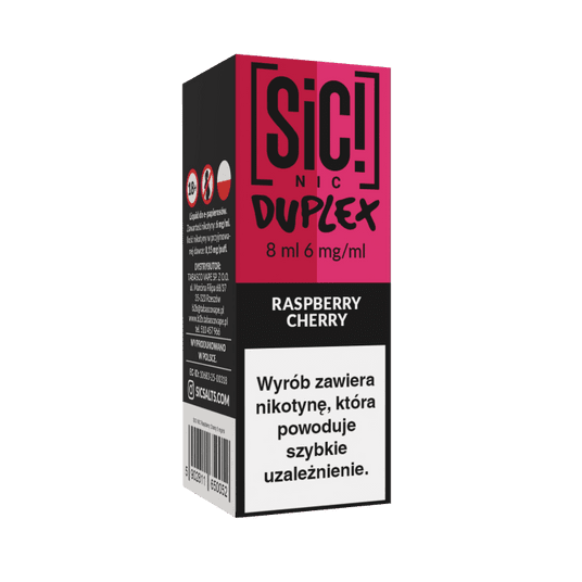 Liquid SIC! NIC 8ml - Raspberry Cherry 6mg -zdjęcie numer 1